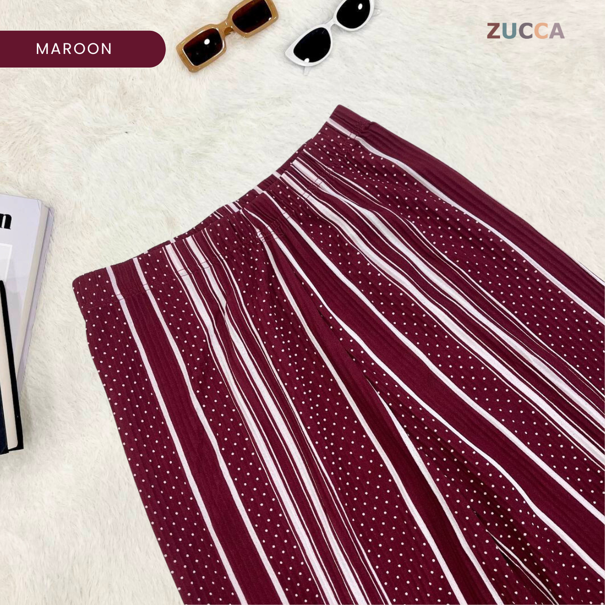 ZUCCA REVA SELUAR WANITA CORAK BERGARIS – L061