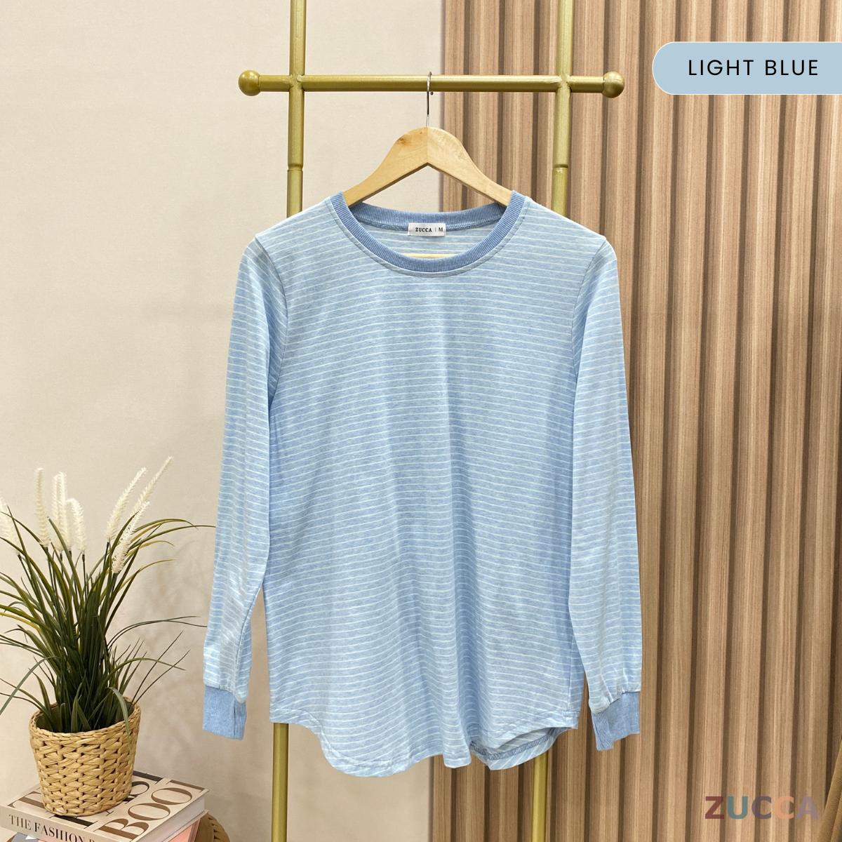 ZUCCA QAIRA STRIPE ROUND NECKLINE BLOUSE - MA024 CASUAL KOREAN STYLE