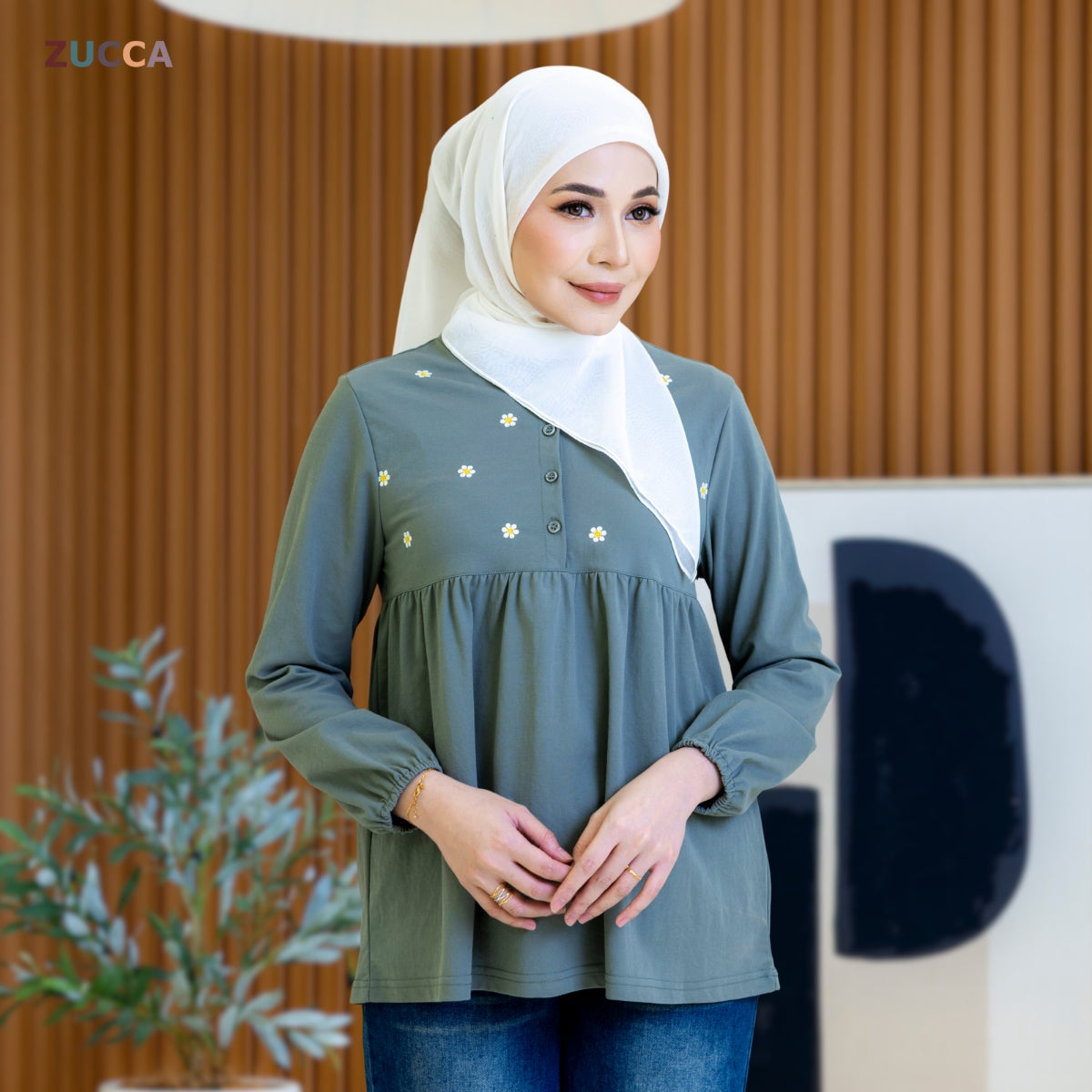 ZUCCA NELLA BLOUS DOLLY SULAMAN FLORAL DAISY - MA013