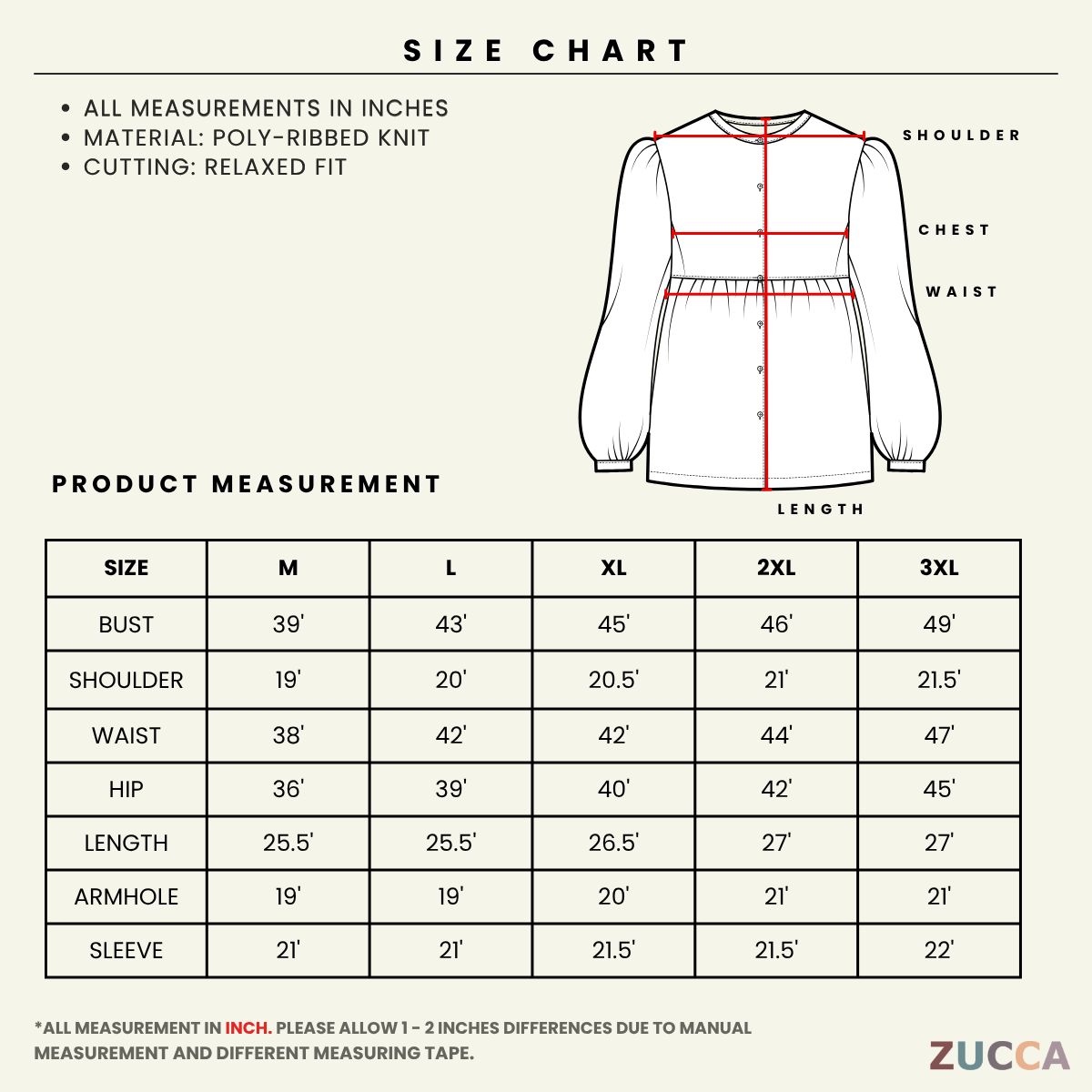 ZUCCA NALA RIB KNIT CASUAL SHIRT - MA023 WOMEN BLOUSE