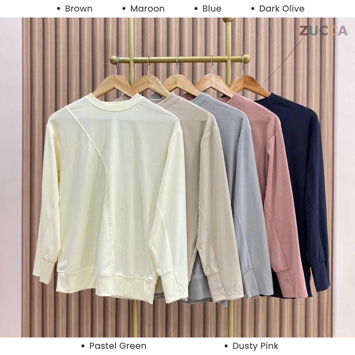 ZUCCA NALA RIB KNIT CASUAL SHIRT - MA023 WOMEN BLOUSE