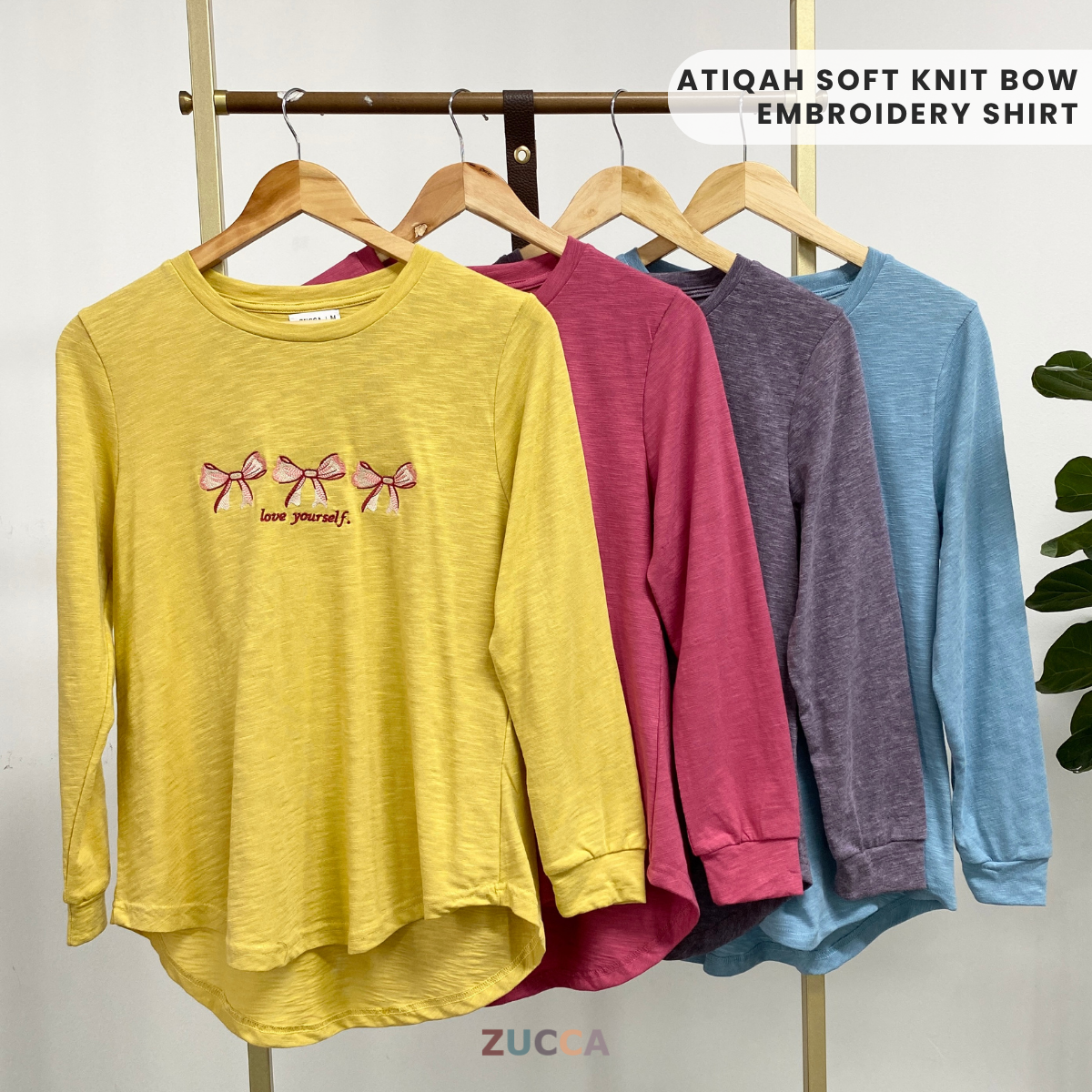 ZUCCA ATIQAH SOFT KNIT BOW EMBROIDERY SHIRT - MA028A