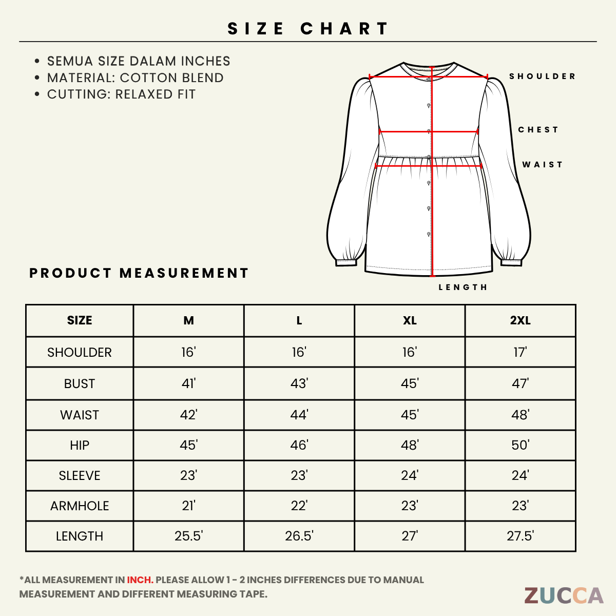 ZUCCA SUANA BOW EMBROIDERY PUFFED BLOUSE - MA030