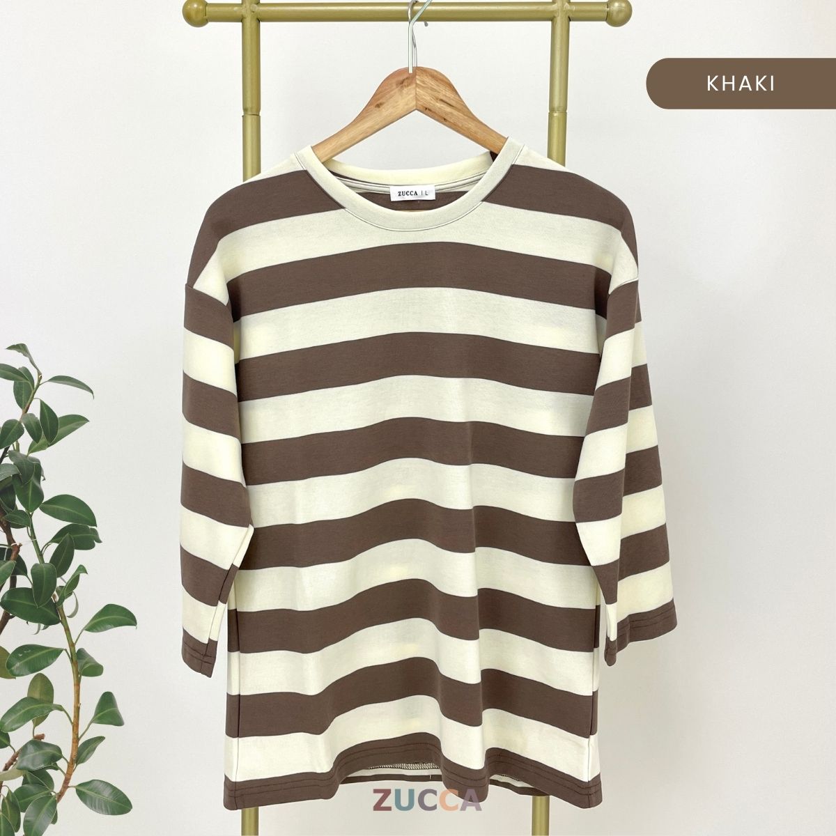 ZUCCA SARI OVERSIZED STRIPED KNIT SHIRT - MA031 DROP SHOULDER LOOSE STYLE