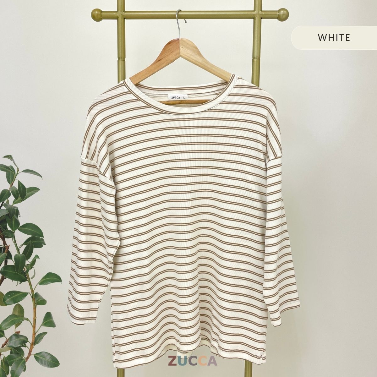 ZUCCA SARI OVERSIZED STRIPED KNIT SHIRT - MA031 DROP SHOULDER LOOSE STYLE