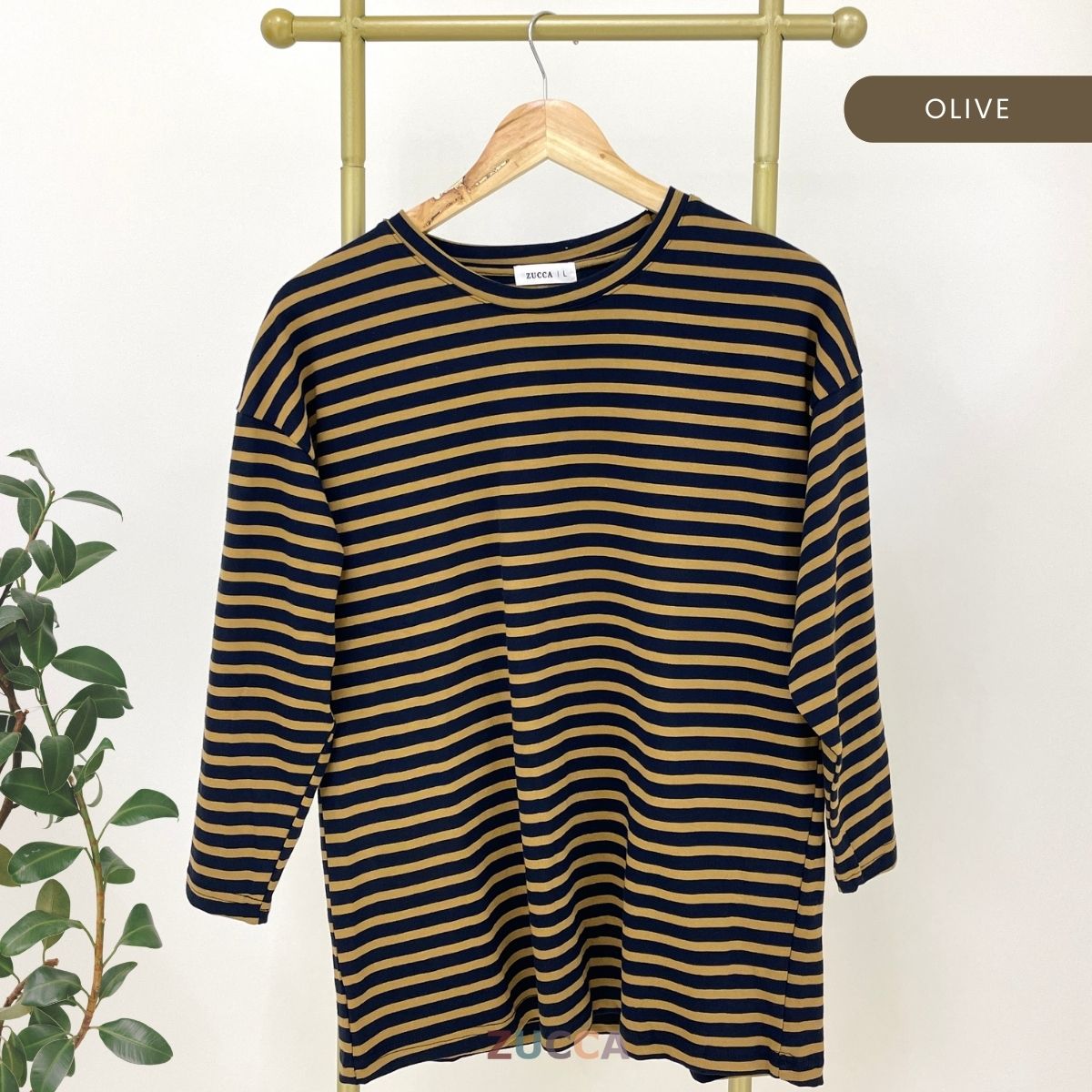 ZUCCA SARI OVERSIZED STRIPED KNIT SHIRT - MA031 DROP SHOULDER LOOSE STYLE