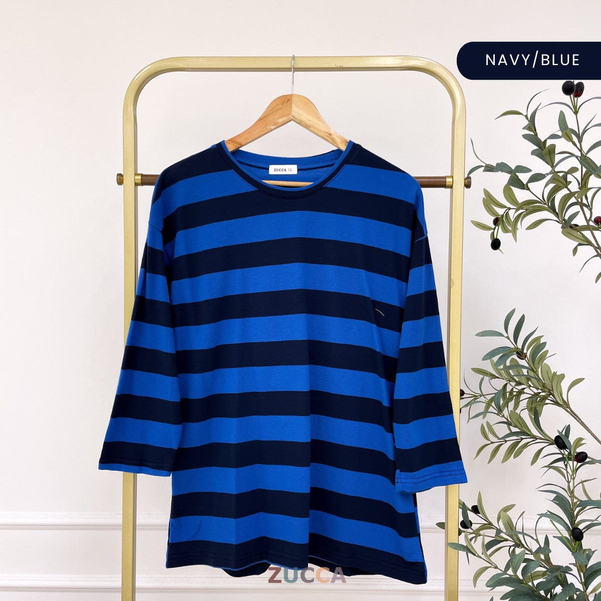 ZUCCA SARI OVERSIZED STRIPED KNIT SHIRT - MA031 DROP SHOULDER LOOSE STYLE