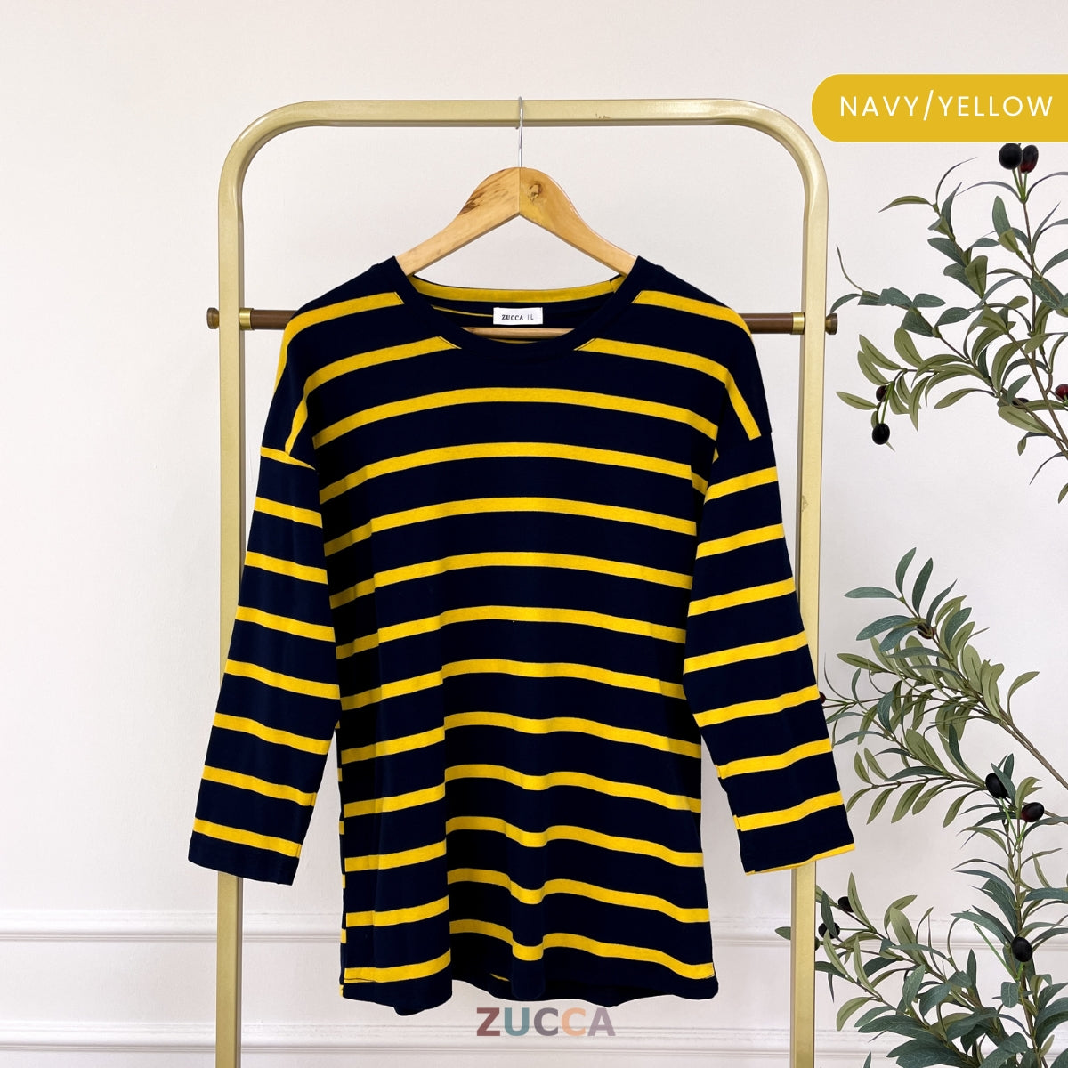 ZUCCA SARI OVERSIZED STRIPED KNIT SHIRT - MA031 DROP SHOULDER LOOSE STYLE