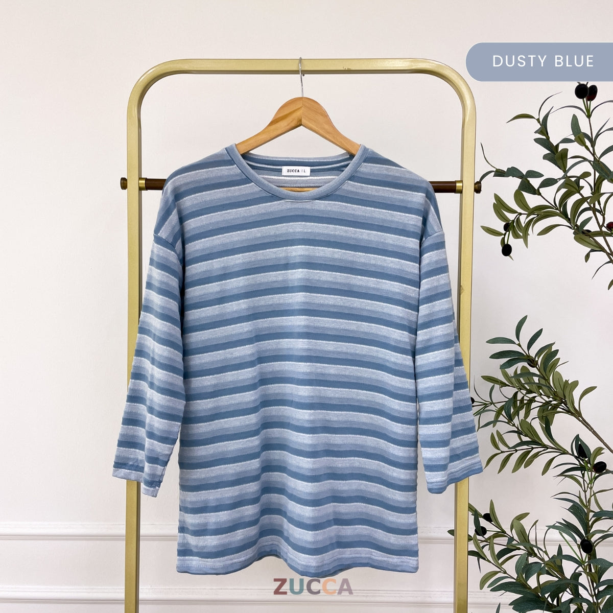 ZUCCA SARI OVERSIZED STRIPED KNIT SHIRT - MA031 DROP SHOULDER LOOSE STYLE
