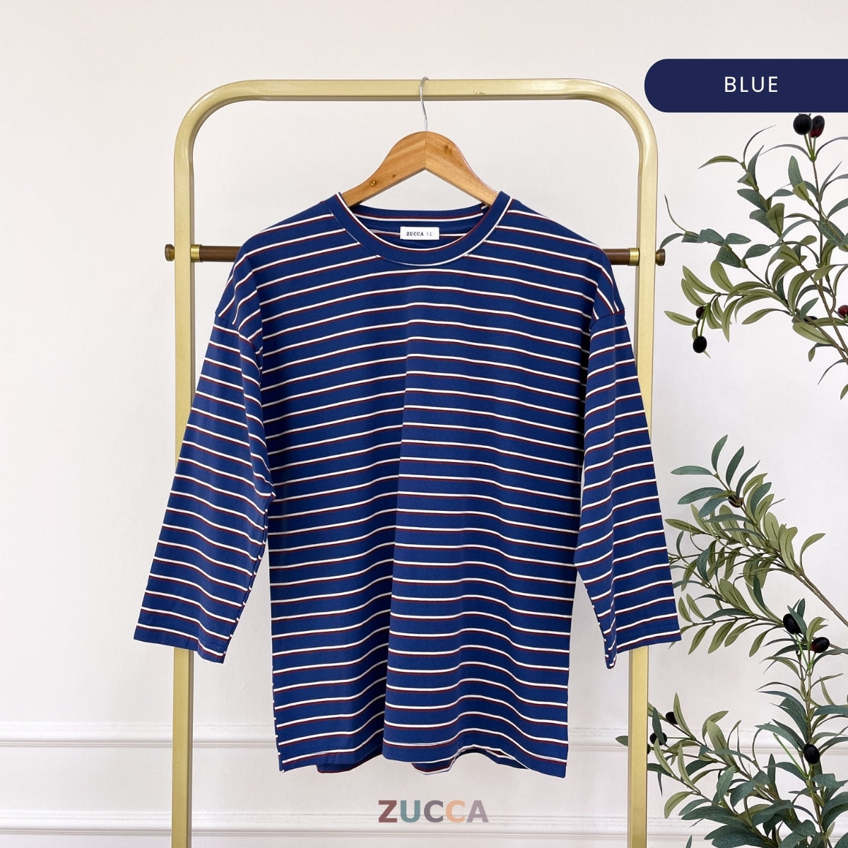 ZUCCA SARI OVERSIZED STRIPED KNIT SHIRT - MA031 DROP SHOULDER LOOSE STYLE