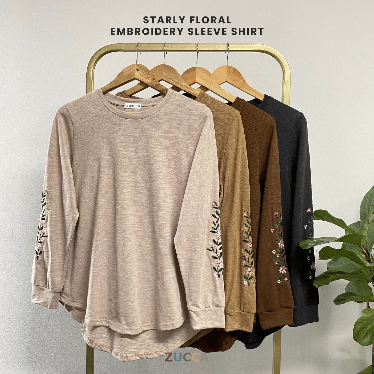ZUCCA STARLY KEMEJA KASUAL DENGAN LENGAN BERSULAM BUNGA - MA035