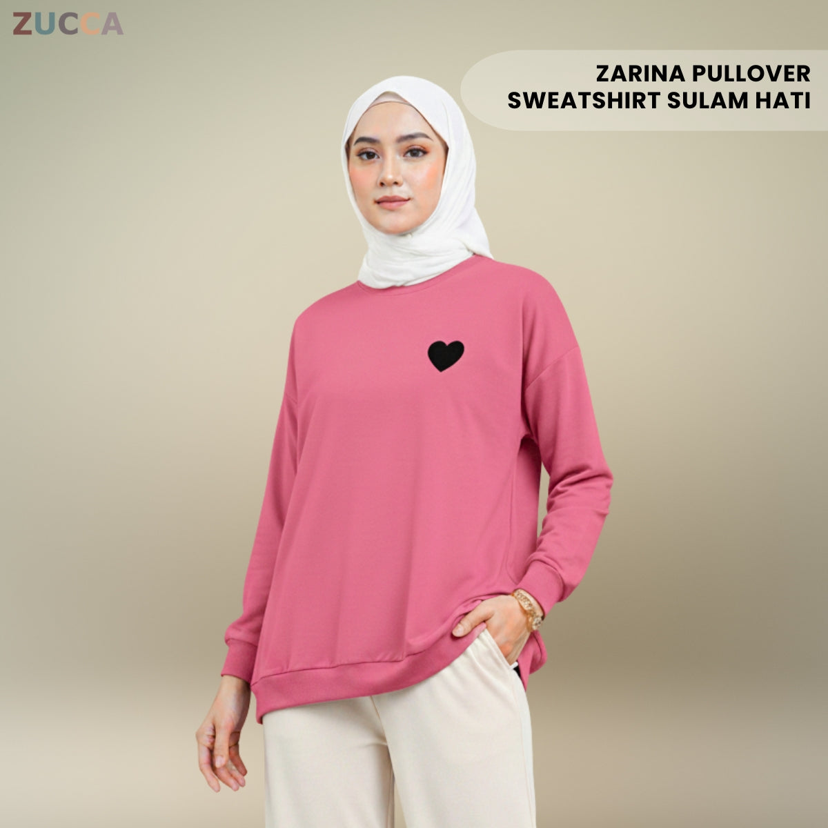 ZUCCA ZARINA PULLOVER SWEATSHIRT SULAM HATI - MA037 WOMEN SWEATSHIRT