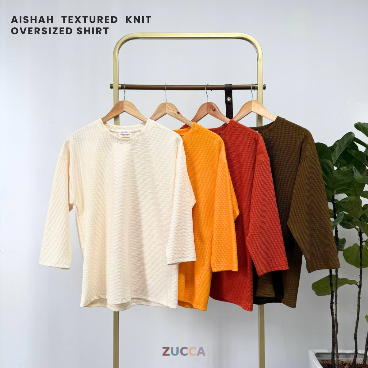 ZUCCA AISHAH TEXTURED KNIT OVERSIZED SHIRT - MA041