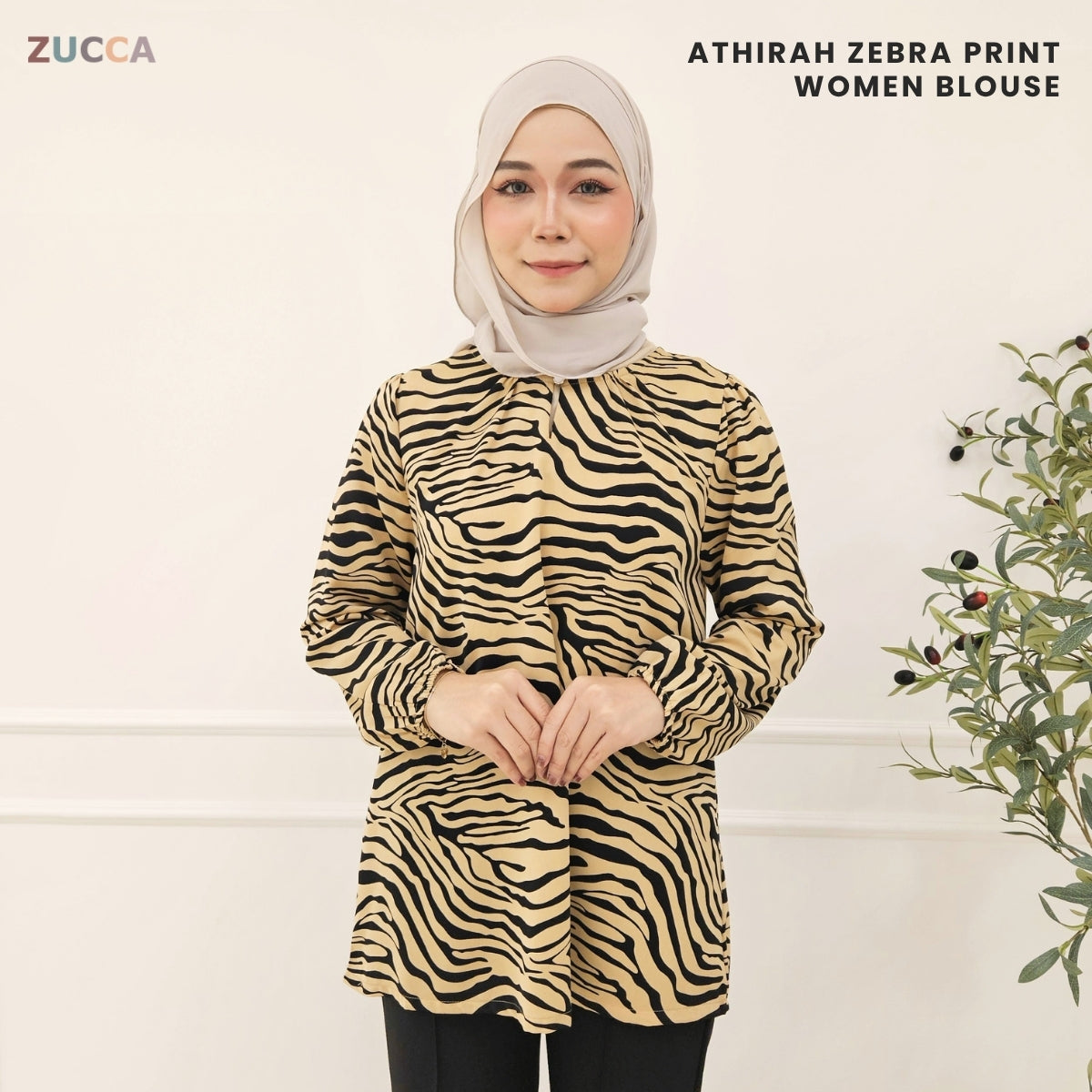 ZUCCA ATHIRAH ARTISTIC PRINT WOMEN BLOUSE - MA047