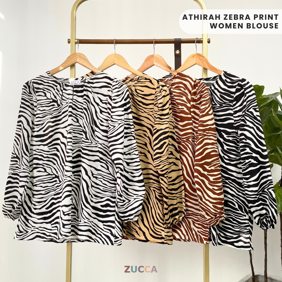 ZUCCA ATHIRAH ARTISTIC PRINT WOMEN BLOUSE - MA047