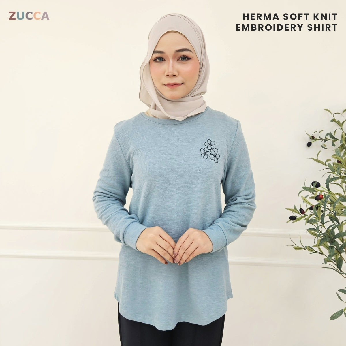 ZUCCA HERMA SOFT KNIT EMBROIDERY SHIRT - MA048