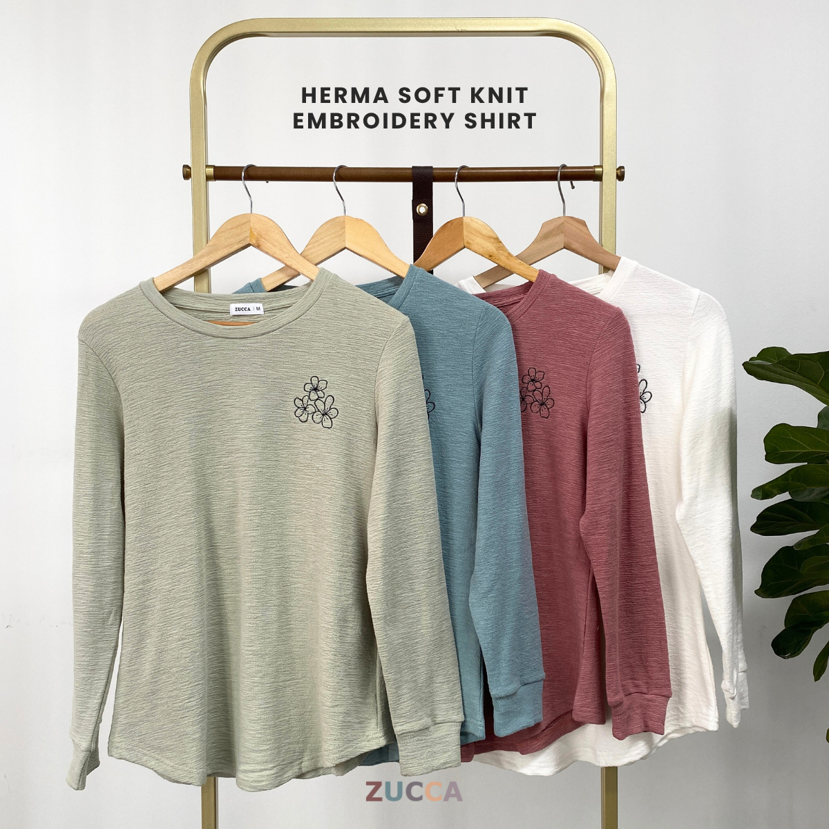 ZUCCA HERMA SOFT KNIT EMBROIDERY SHIRT - MA048