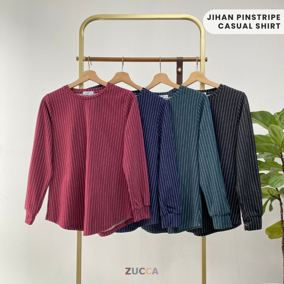 ZUCCA JIHAN PINSTRIPE CASUAL SHIRT - MA052