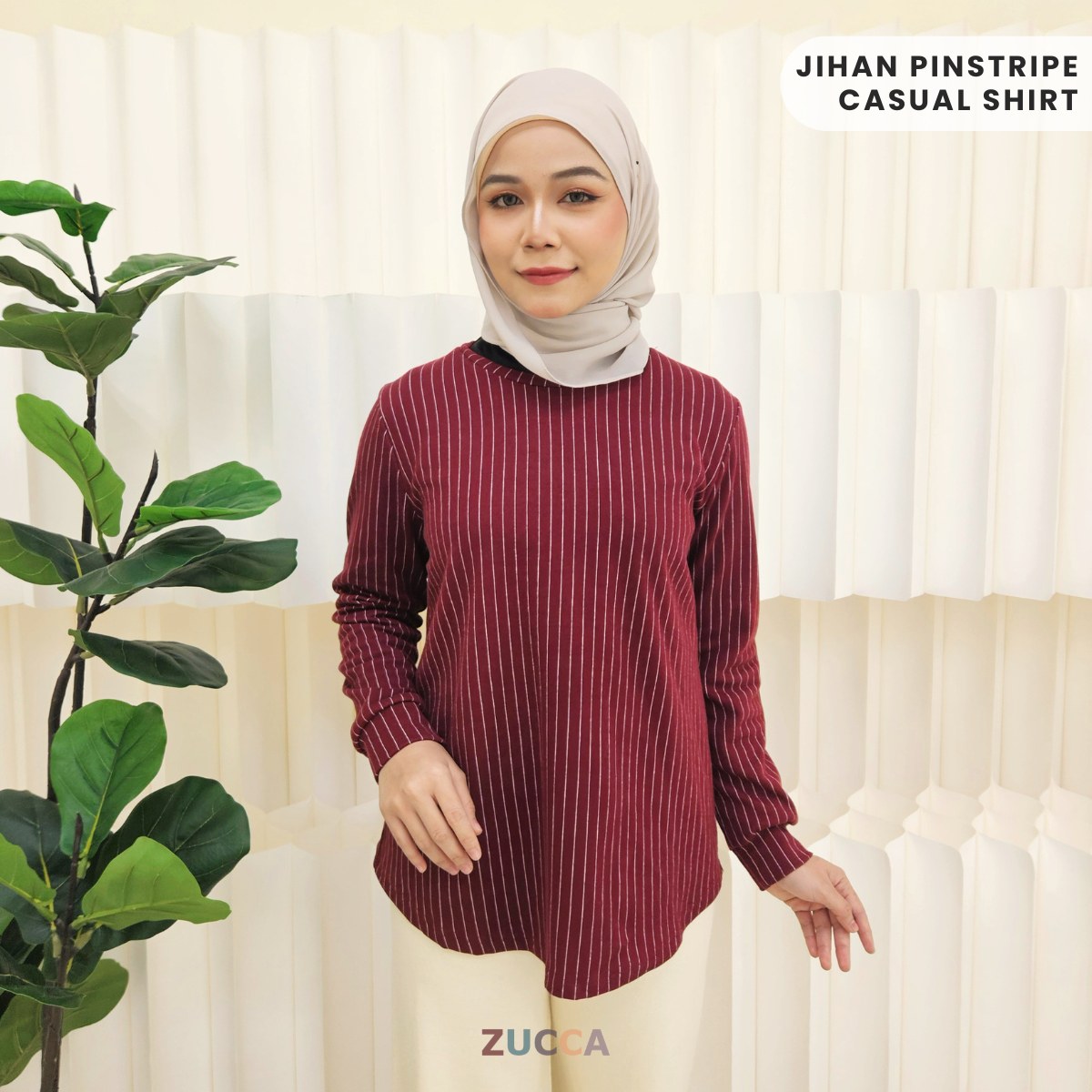 ZUCCA JIHAN PINSTRIPE CASUAL SHIRT - MA052