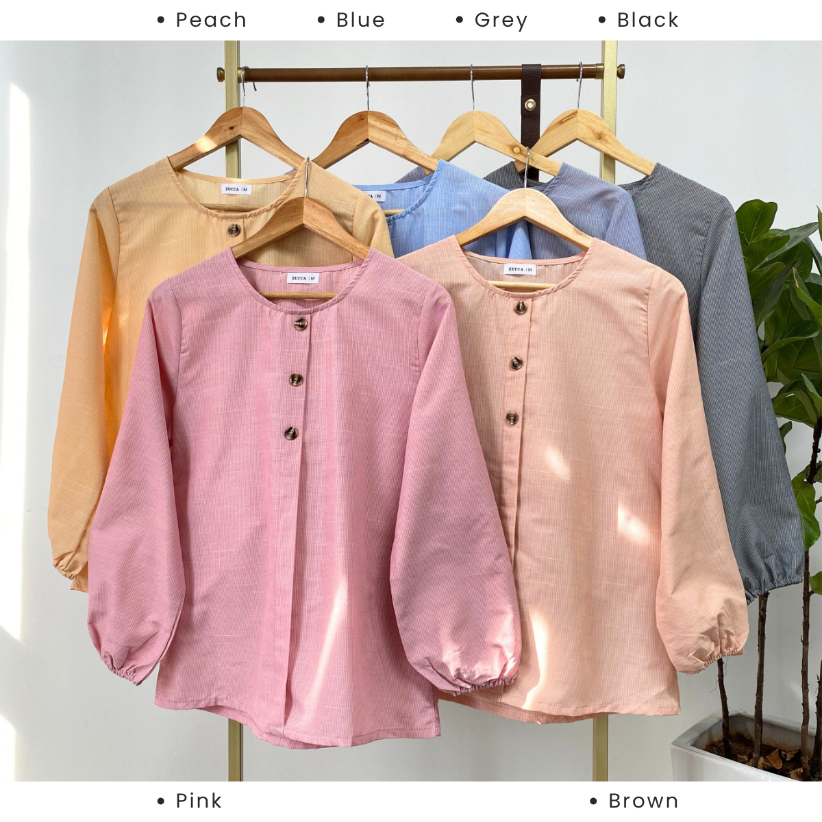 ZUCCA ELARA MINIMALIST FRONT BUTTON DETAIL BLOUSE - MA053