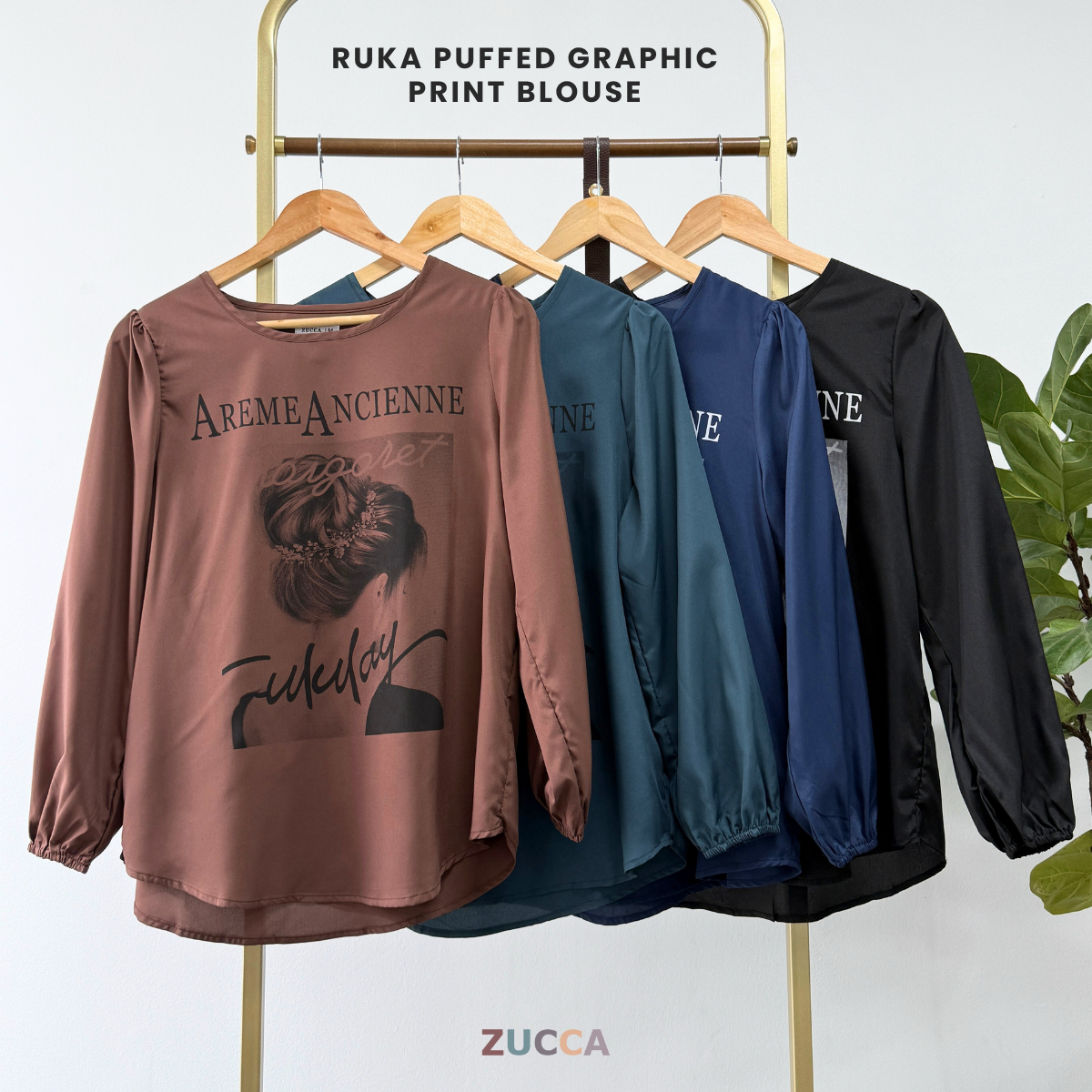 ZUCCA RUKA BLOUSEWANITA BERCORAK GRAFIK - MA065