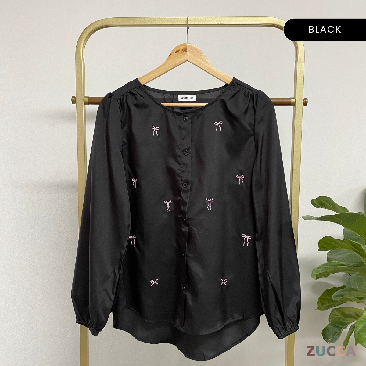 ZUCCA SANA CASUAL ROUND NECK BLOUSE MA067 - Blouse Wafle Cotton