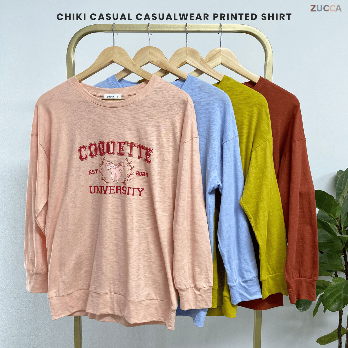 ZUCCA CHIKI CASUALWEAR PRINTED SHIRT- MA073  BAJU WANITA Long Sleeve