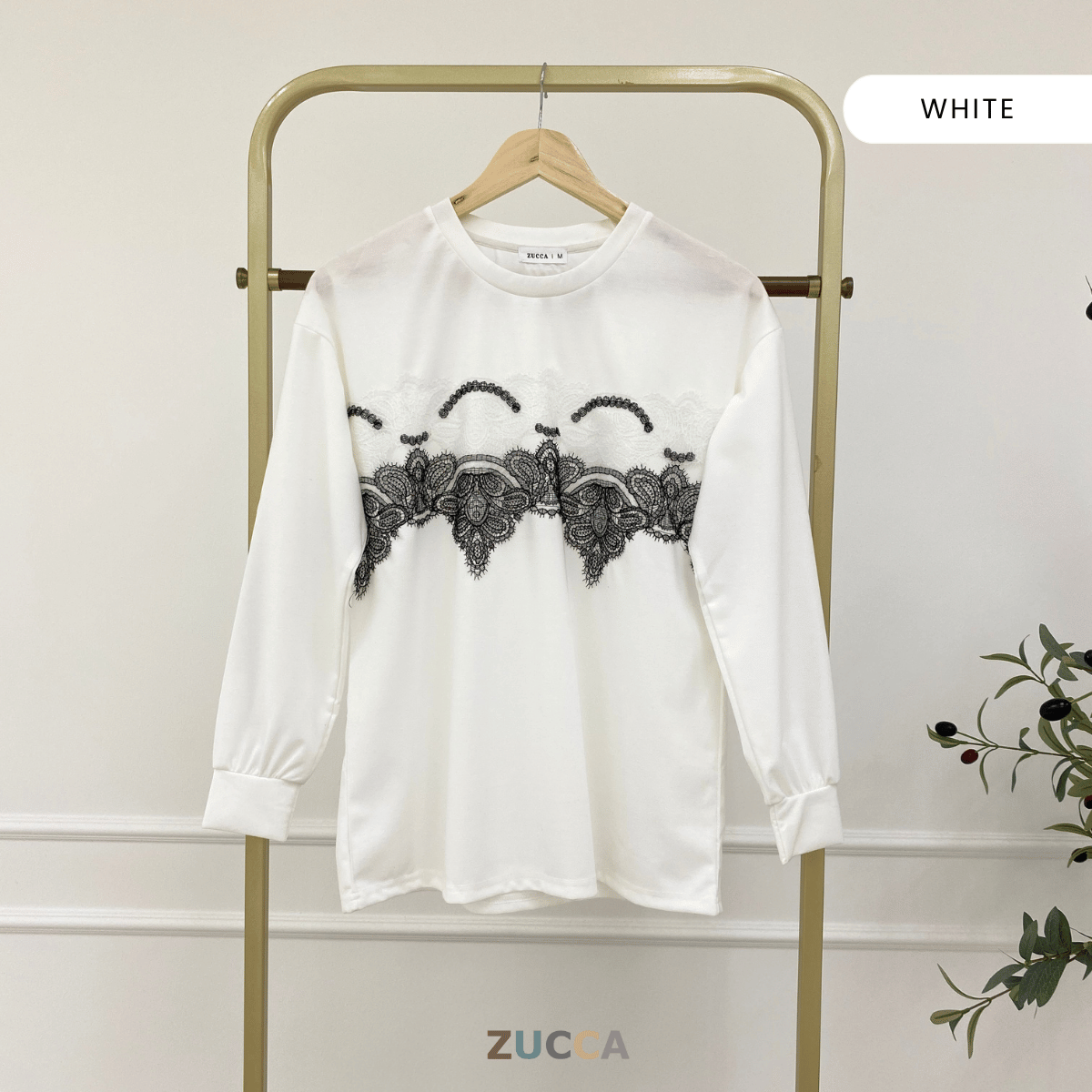 ZUCCA NADRA LACE BLOOM CASUAL WEAR-MA083   Tops