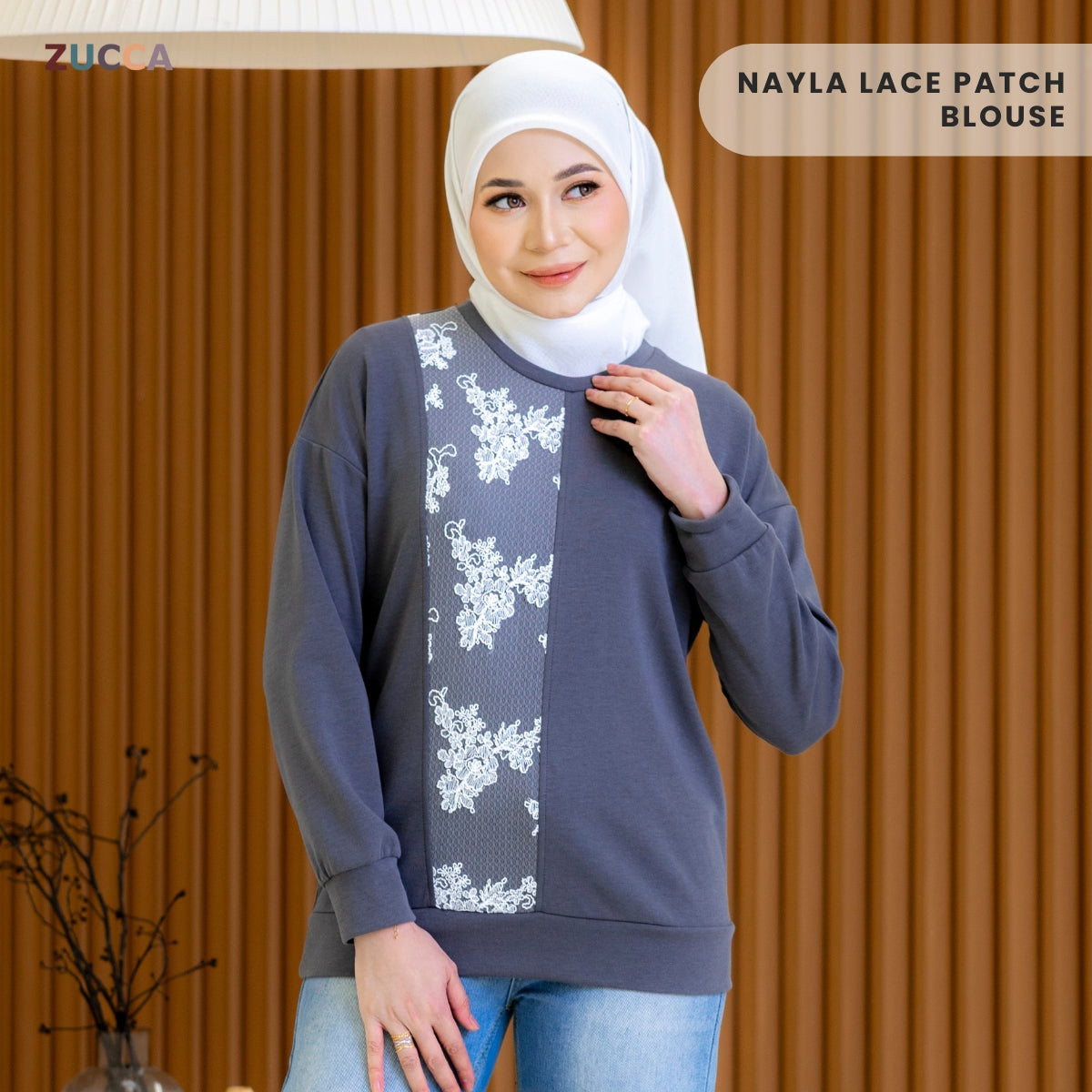 ZUCCA NAYLA LACE PATCH BLOUSE - MA084