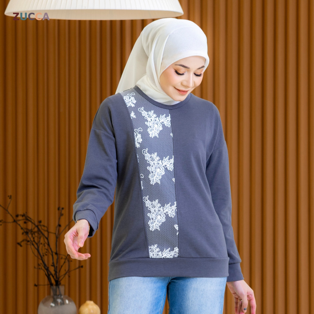 ZUCCA NAYLA LACE PATCH BLOUSE - MA084