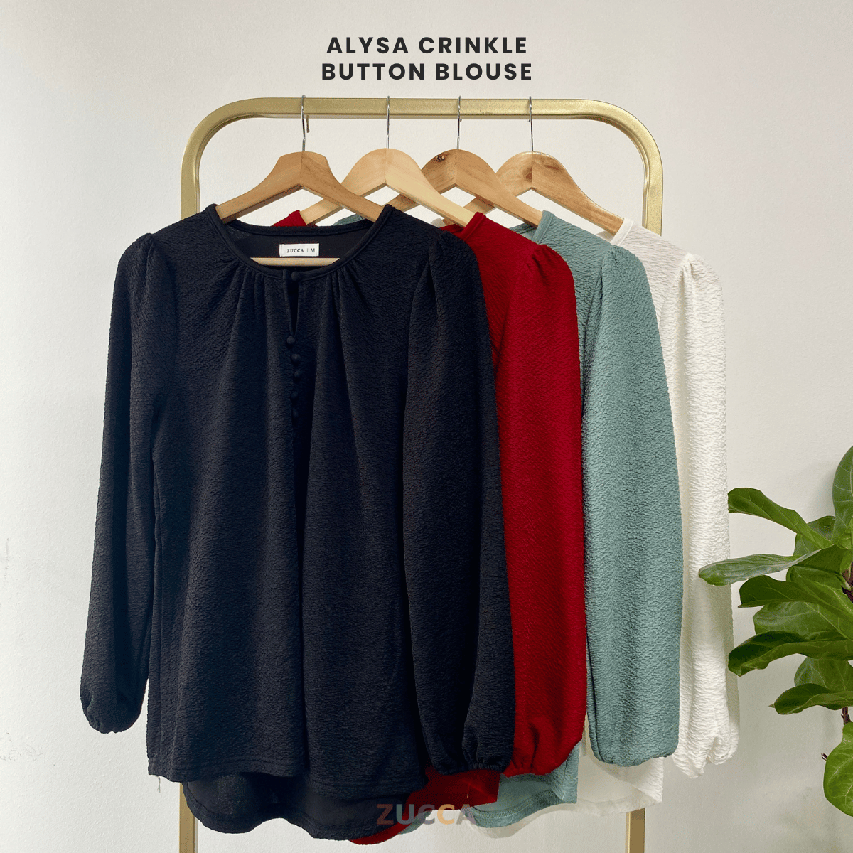 ZUCCA ALYSA CRINKLE BUTTON BLOUSE - MA085