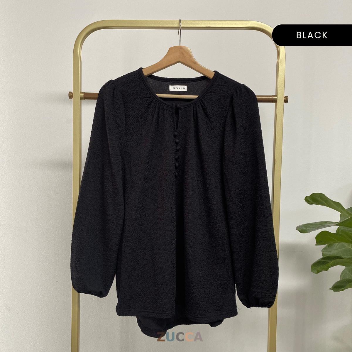 ZUCCA ALYSA CRINKLE BUTTON BLOUSE - MA085