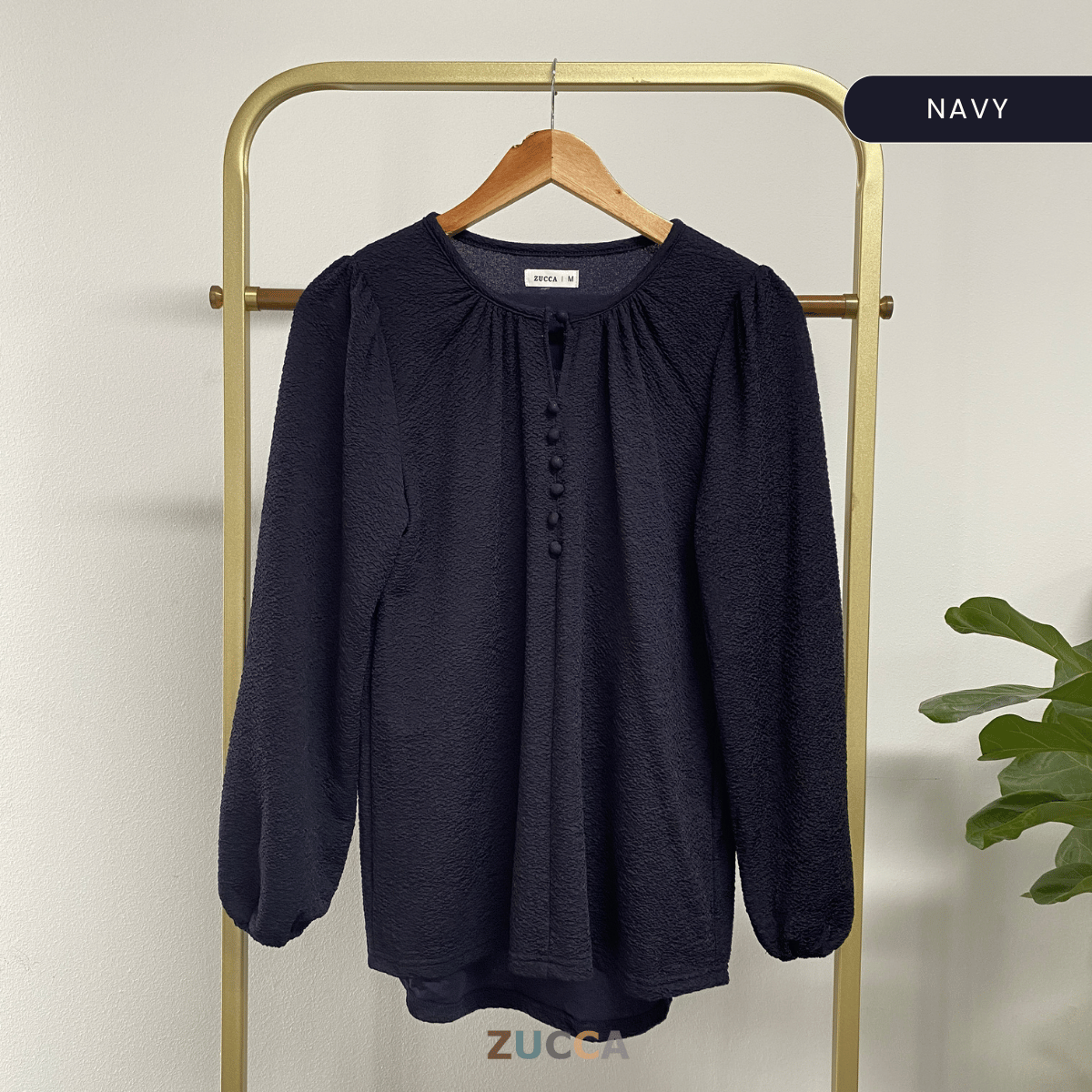 ZUCCA ALYSA CRINKLE BUTTON BLOUSE - MA085