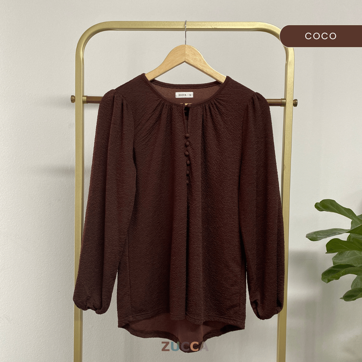 ZUCCA ALYSA CRINKLE BUTTON BLOUSE - MA085