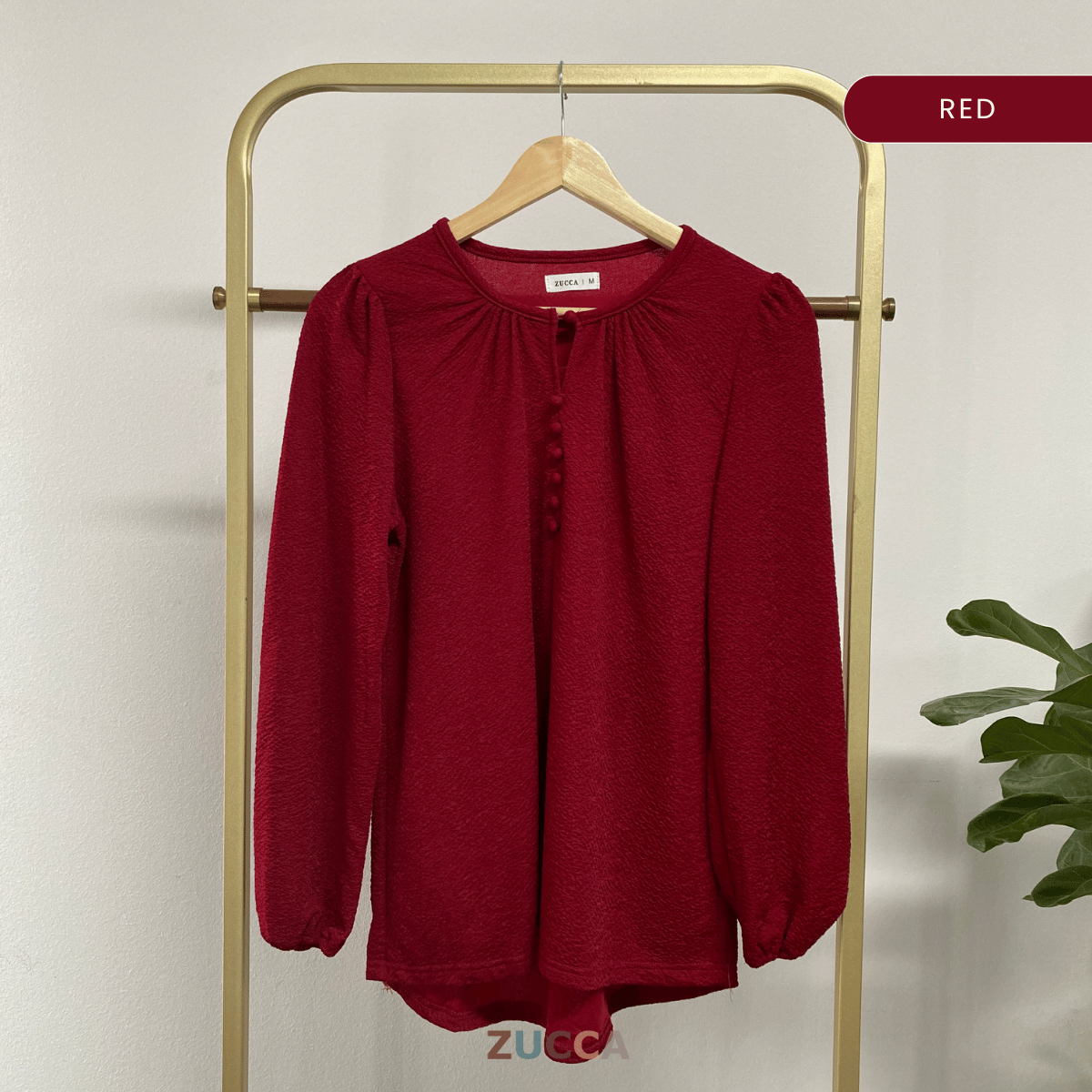 ZUCCA ALYSA CRINKLE BUTTON BLOUSE - MA085