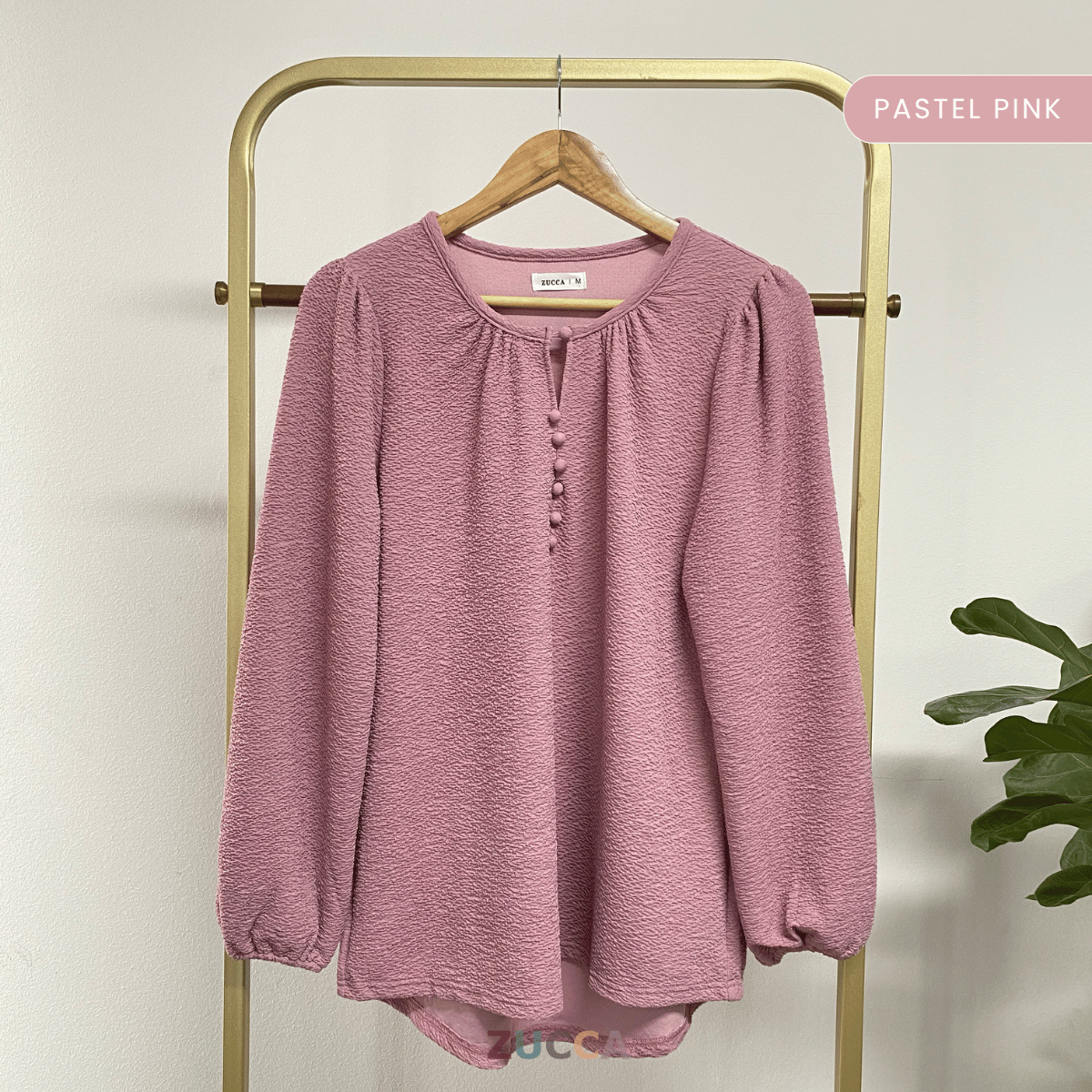 ZUCCA ALYSA CRINKLE BUTTON BLOUSE - MA085
