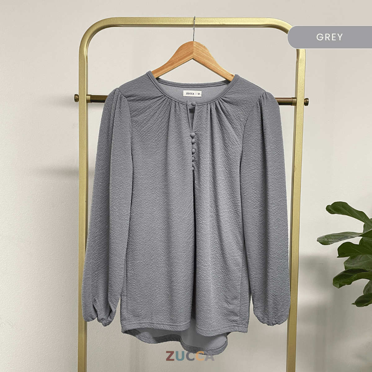 ZUCCA ALYSA CRINKLE BUTTON BLOUSE - MA085