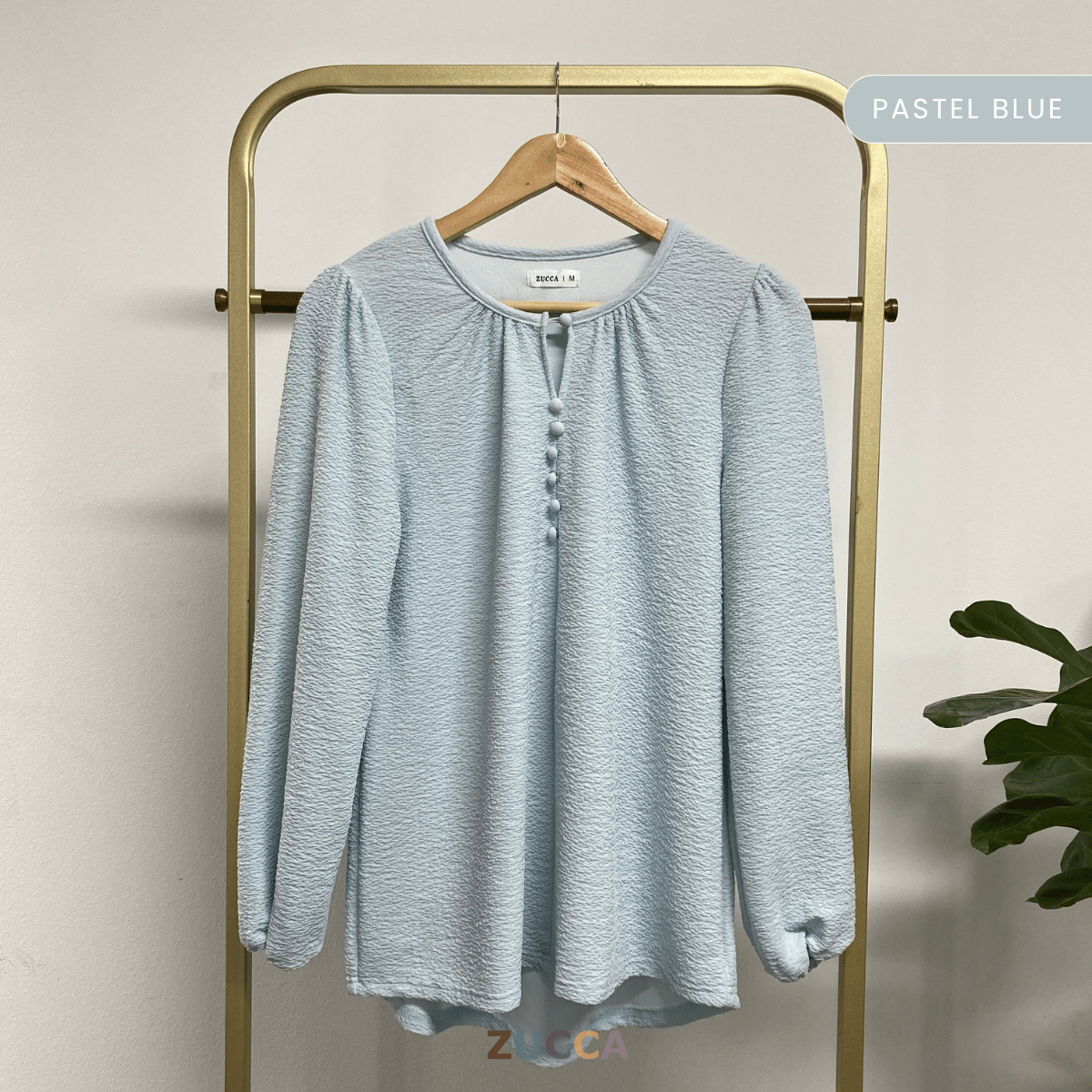 ZUCCA ALYSA CRINKLE BUTTON BLOUSE - MA085