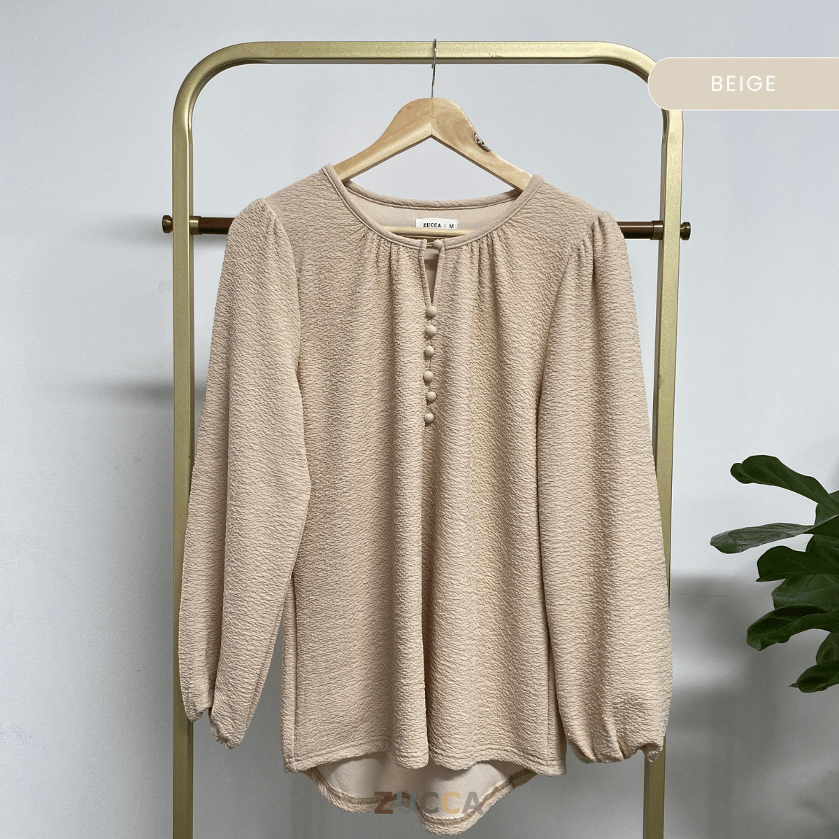 ZUCCA ALYSA CRINKLE BUTTON BLOUSE - MA085
