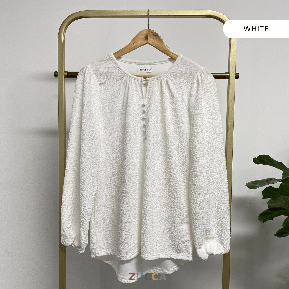 ZUCCA ALYSA CRINKLE BUTTON BLOUSE - MA085