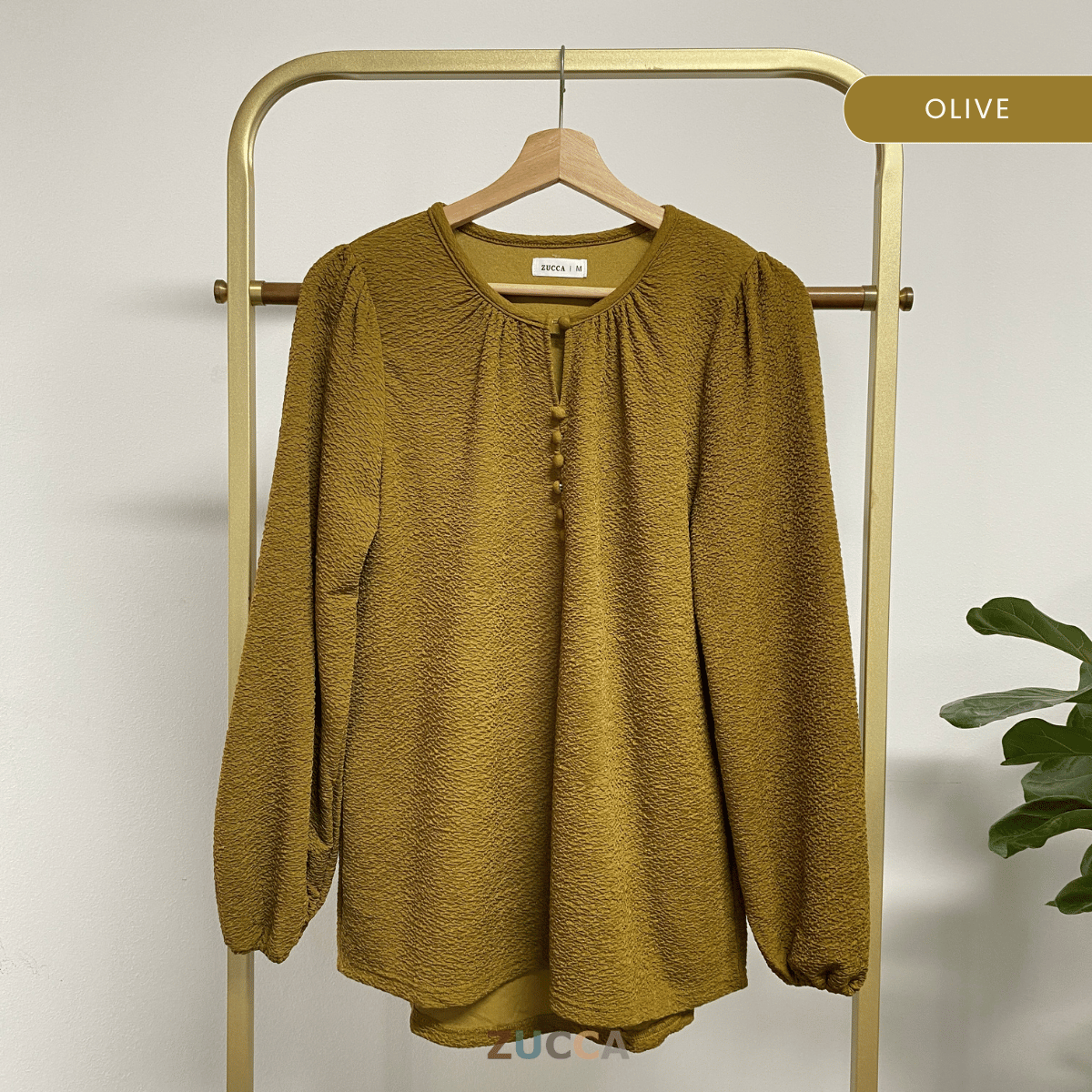ZUCCA ALYSA CRINKLE BUTTON BLOUSE - MA085