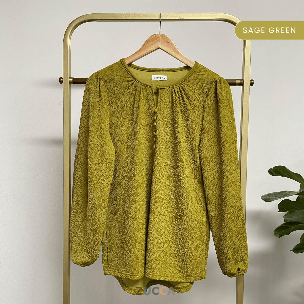 ZUCCA ALYSA CRINKLE BUTTON BLOUSE - MA085