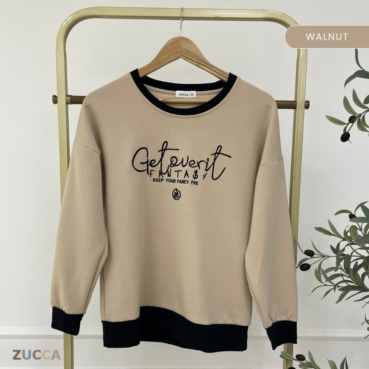 ZUCCA DELISHA LONG SLEEVE KASUAL T-SHIRT PEREMPUAN - MA088