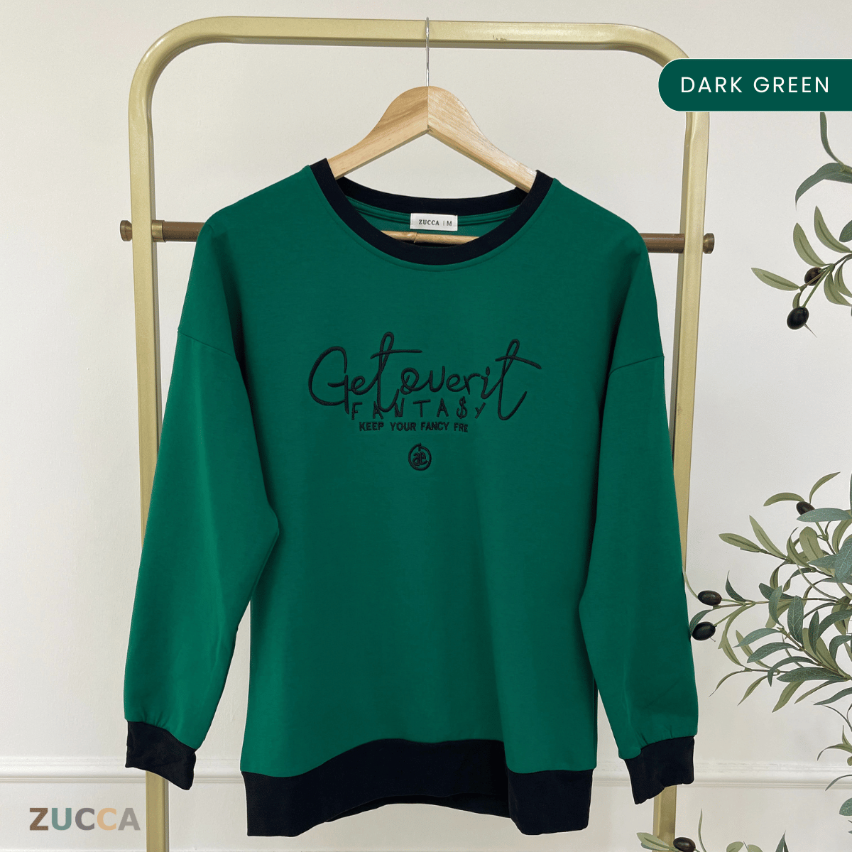 ZUCCA DELISHA LONG SLEEVE KASUAL T-SHIRT PEREMPUAN - MA088