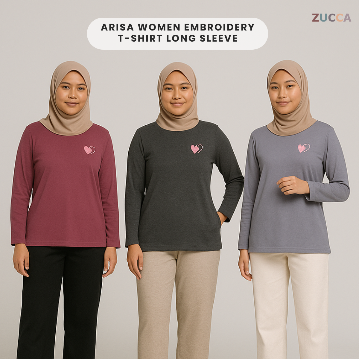 ZUCCA ARISA KASUAL LENGAN PANJANG SWEATSHIRT-MA094
