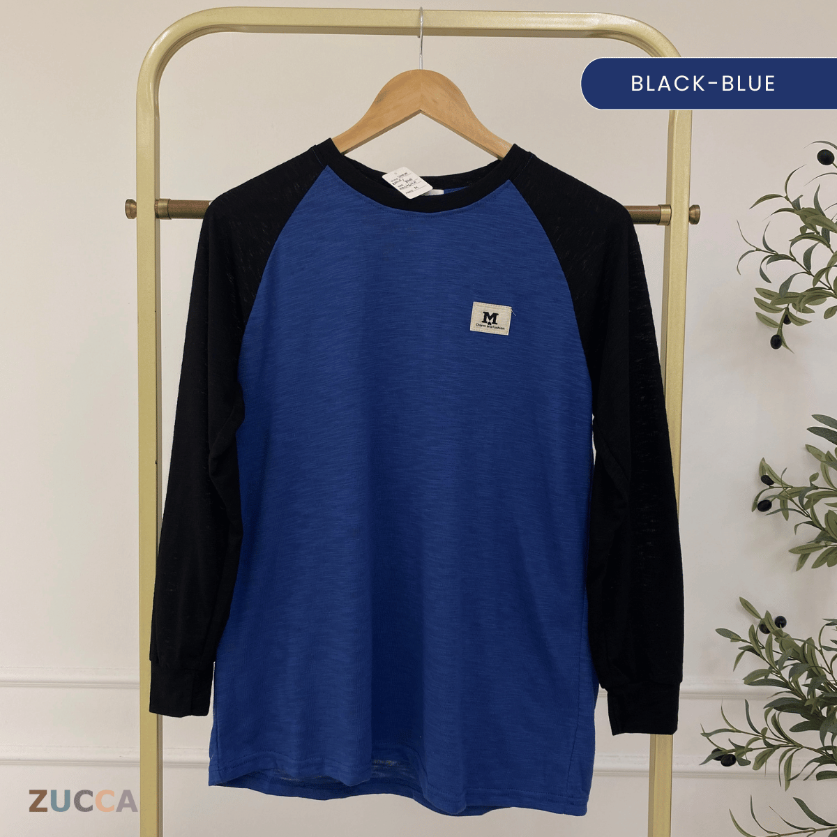 ZUCCA JAMIE TOP KASUAL LENGAN PANJANG RAGLAN-MA096