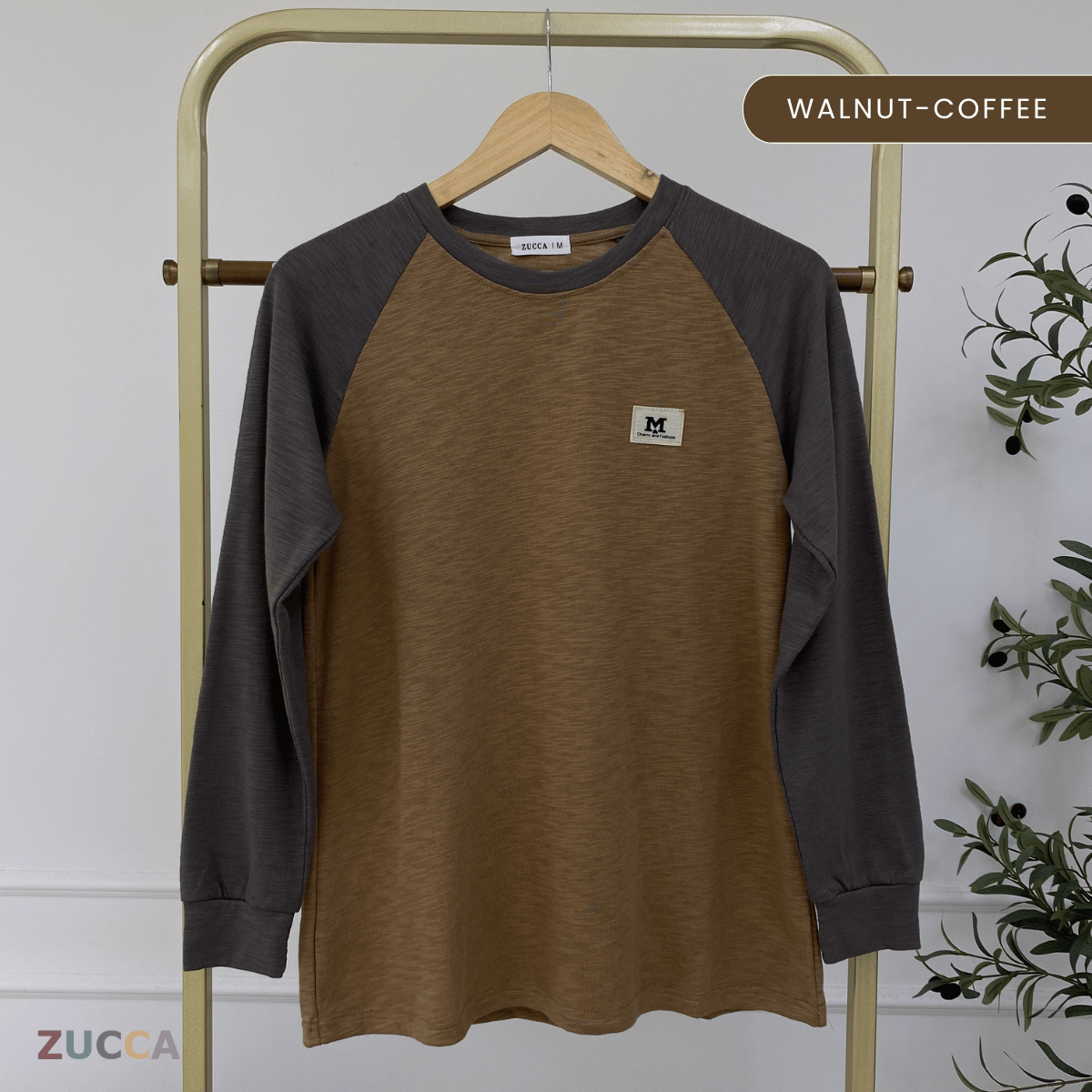 ZUCCA JAMIE TOP KASUAL LENGAN PANJANG RAGLAN-MA096