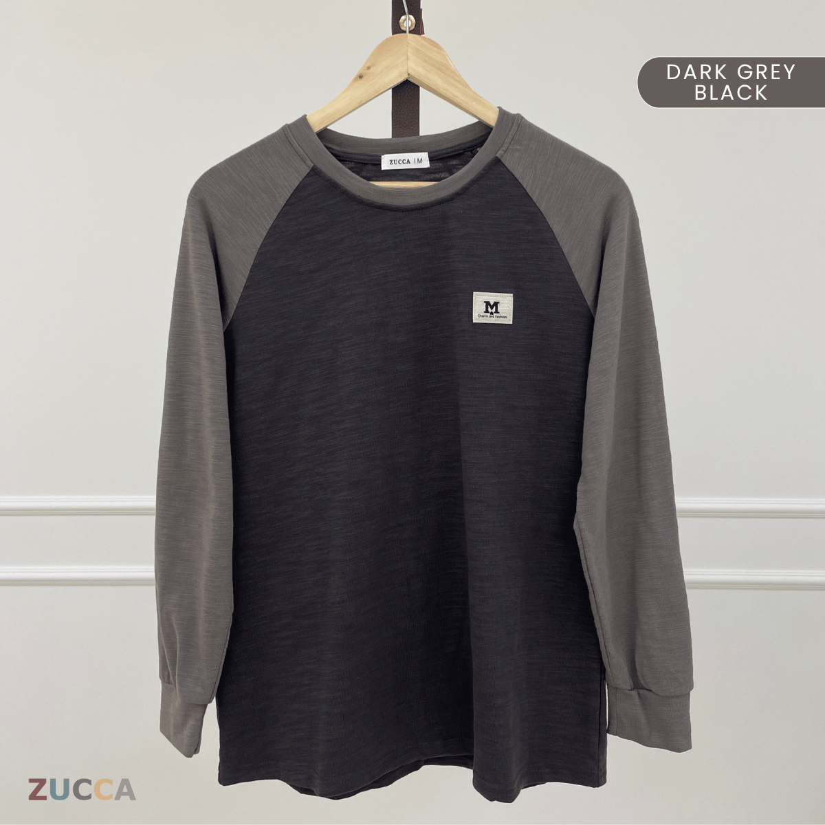 ZUCCA JAMIE TOP KASUAL LENGAN PANJANG RAGLAN-MA096