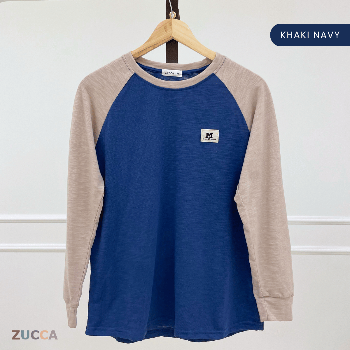 ZUCCA JAMIE TOP KASUAL LENGAN PANJANG RAGLAN-MA096