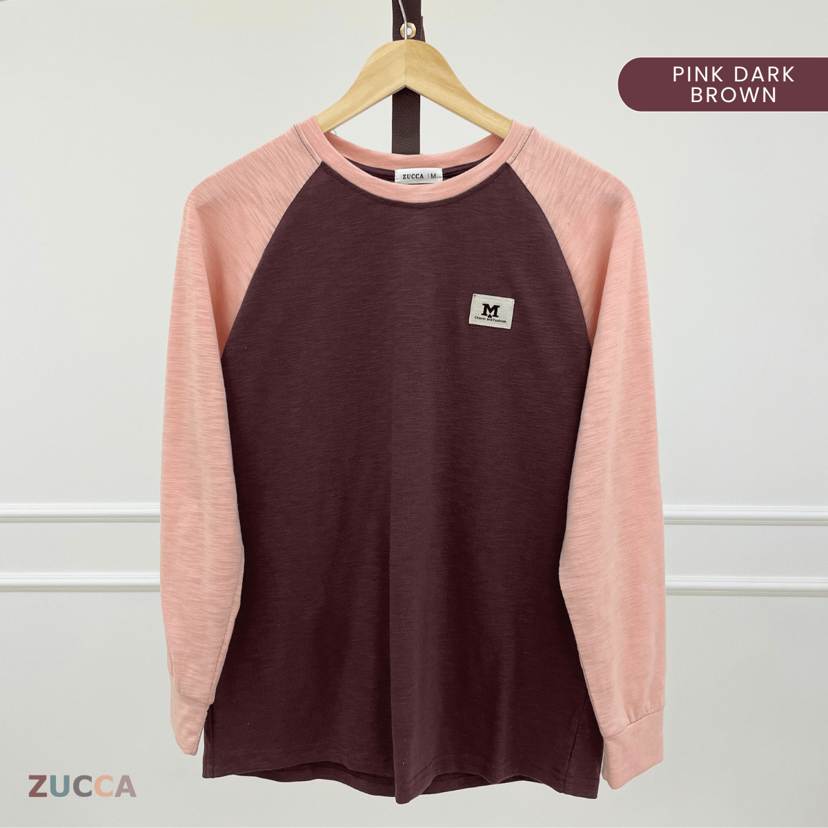 ZUCCA JAMIE TOP KASUAL LENGAN PANJANG RAGLAN-MA096